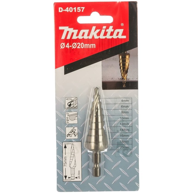 Ступенчатое сверло по металлу Makita D-40157