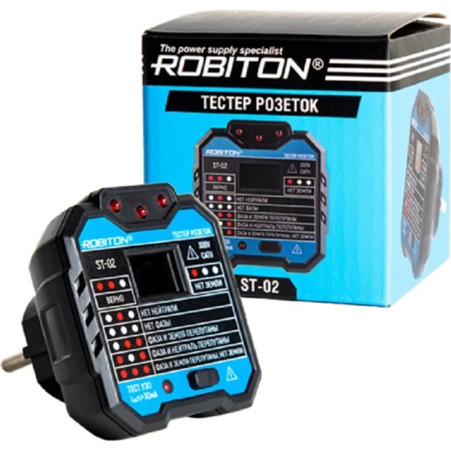 Тестер розеток Robiton ST-02 18001
