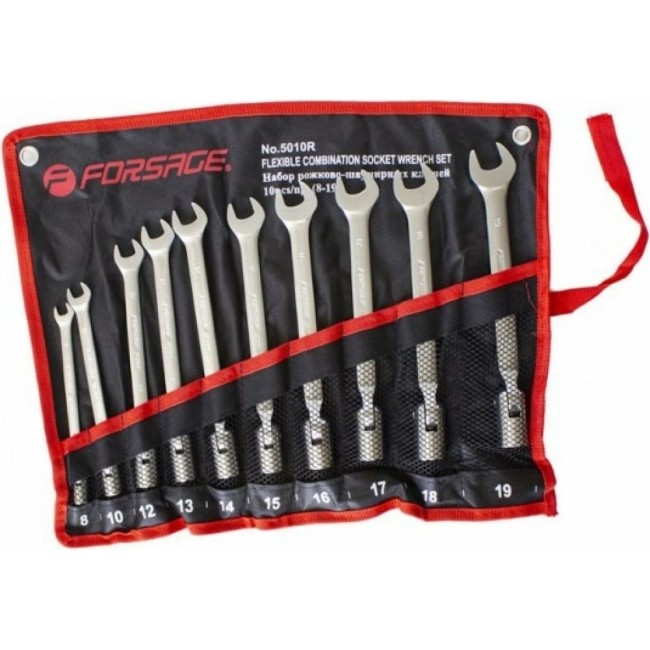 Набор рожково-торцевых шарнирных ключей Forsage 49575 F-5010R