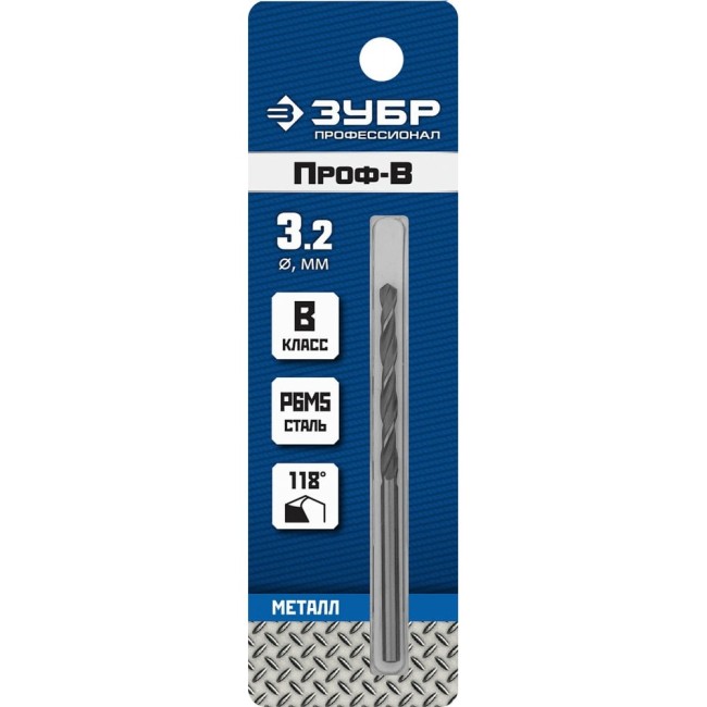 Сверло по металлу ЗУБР Проф-В 29621-3.2