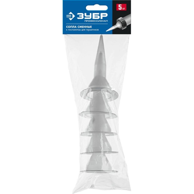 Запасные сопла для закрытых пистолетов для герметика ЗУБР Профессионал 06633-S Запасные сопла для закрытых пистолетов для герметика ЗУБР Профессионал 06633-S