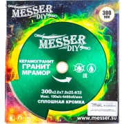 Алмазный диск по керамограниту, граниту, мрамору MESSER 300D-2.8T-7W-32/25.4 Алмазный диск по керамограниту, граниту, мрамору MESSER 300D-2.8T-7W-32/25.4