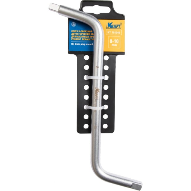 Двухсторонний s-образный ключ для масляных пробок Peugeot Renault Volvo KRAFT KT 701046