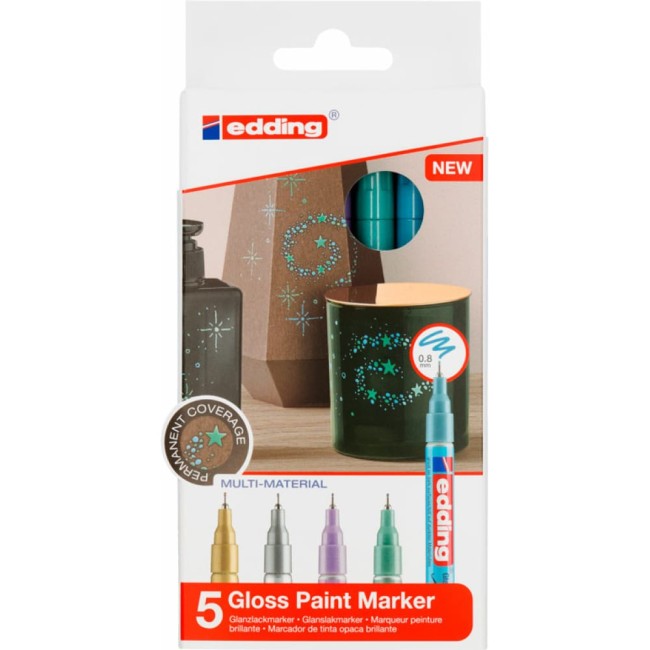 Набор лаковых глянцевых маркеров EDDING 780 E-780#5S#SPECIAL