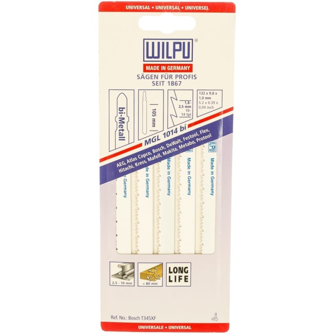 Пилка для строит.матер. с остатками металла до 80мм, труб, профилей WILPU 263100005