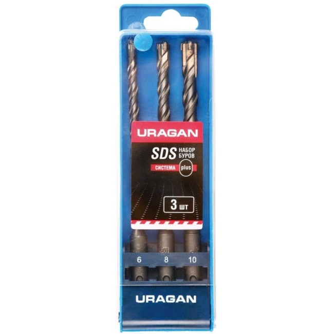 Буры sds-plus по бетону Uragan 901-25554-H3