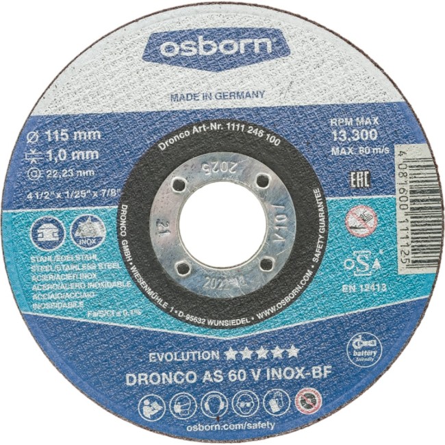 Диск отрезной по металлу DRONCO Evolution AS60V 1111246100