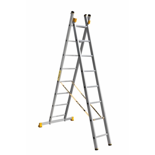 Профессиональная двухсекционная лестница Алюмет P2 9208