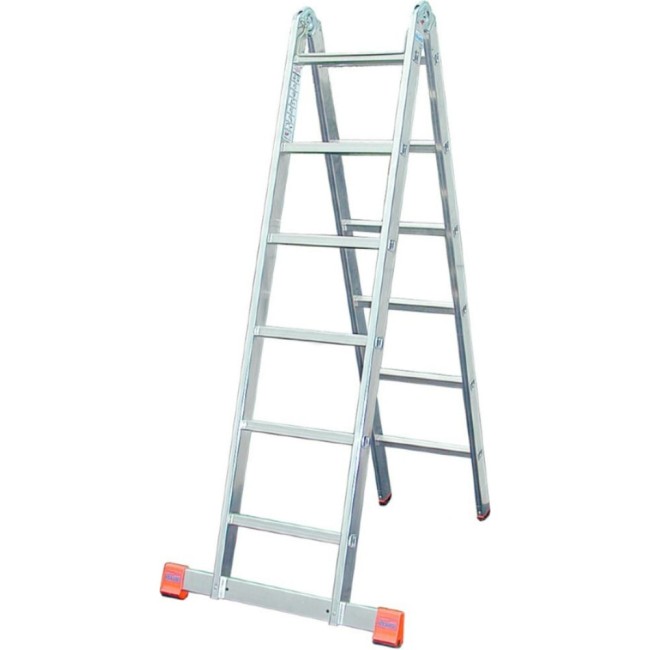 Шарнирная двусторонняя стремянка Krause TRIMATIC 129901