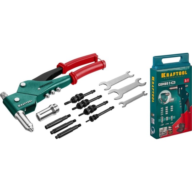 Поворотный заклепочник KRAFTOOL Combo3-M6 31178_z01