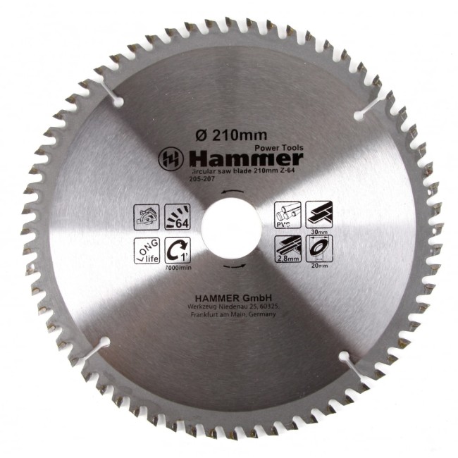 Пильный диск по ламинату Hammer Flex 205-207 CSB PL 30678