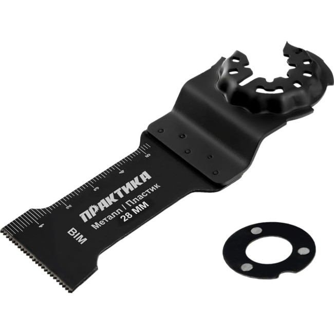 Режущая насадка для МФИ, по металлу и дереву ПРАКТИКА Т-образная, BiM, 28 мм, мелкий зуб 240-256 Режущая насадка для МФИ, по металлу и дереву ПРАКТИКА Т-образная, BiM, 28 мм, мелкий зуб 240-256