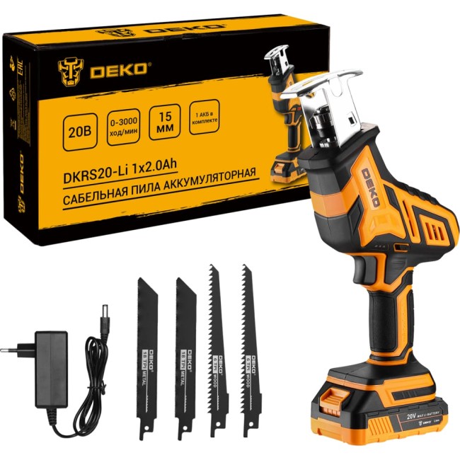 Сабельная аккумуляторная пила DEKO DKRS20-Li 063-4310