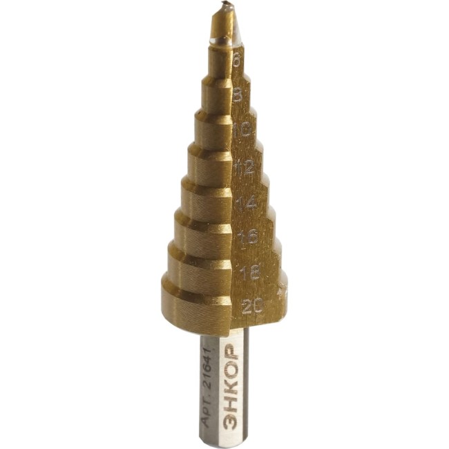 Ступенчатое сверло по металлу Энкор 21641