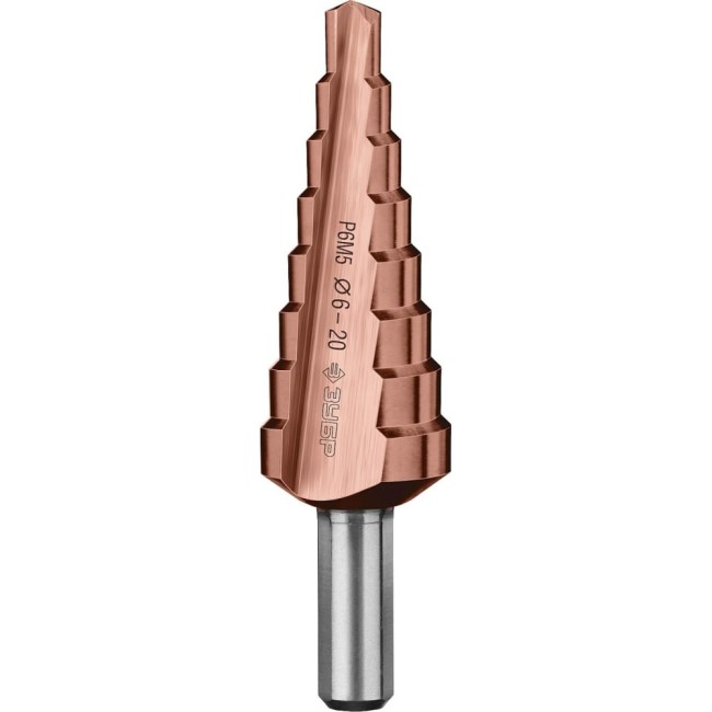 Ступенчатое сверло по сталям и цветным металлам ЗУБР КОБАЛЬТ 29672-6-20-8_z01 Ступенчатое сверло по сталям и цветным металлам ЗУБР КОБАЛЬТ 29672-6-20-8_z01