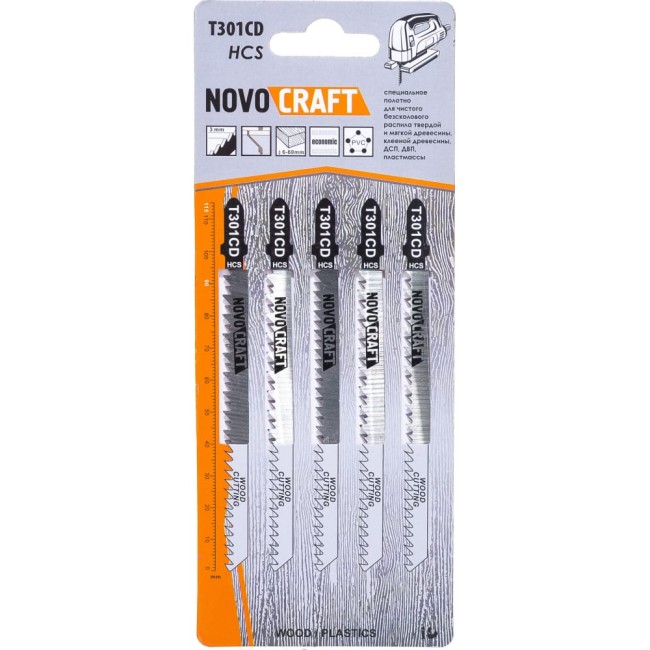 Длинная пилка по дереву для лобзика NOVOCRAFT T 301 CD T301CDHCS