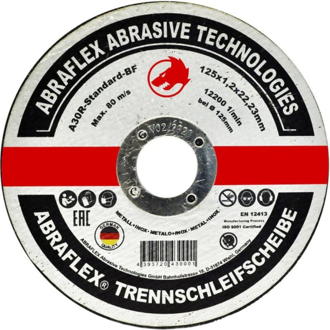 Круг отрезной по металлу нержавейке Abraflex А125122223