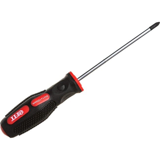 Отвертка FIT РН1, двухцветная противоскол. ручка, CrV, магнит. наконечик, 4x100 мм 55104 Отвертка FIT РН1, двухцветная противоскол. ручка, CrV, магнит. наконечик, 4x100 мм 55104