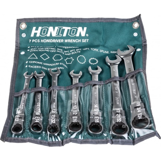 Набор комбинированных шарнирных ключей HONITON 1007FHGWP