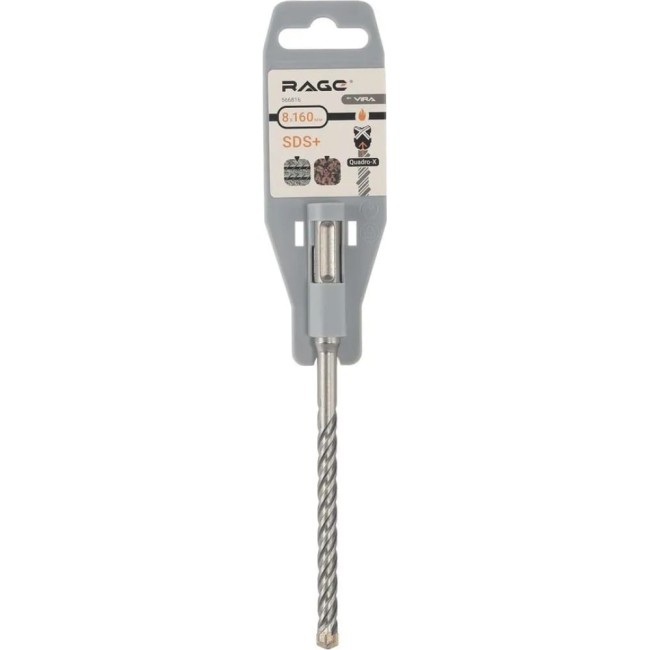 Бур по бетону RAGE Quadro-X 8x160 мм, SDS-plus rage by 566816