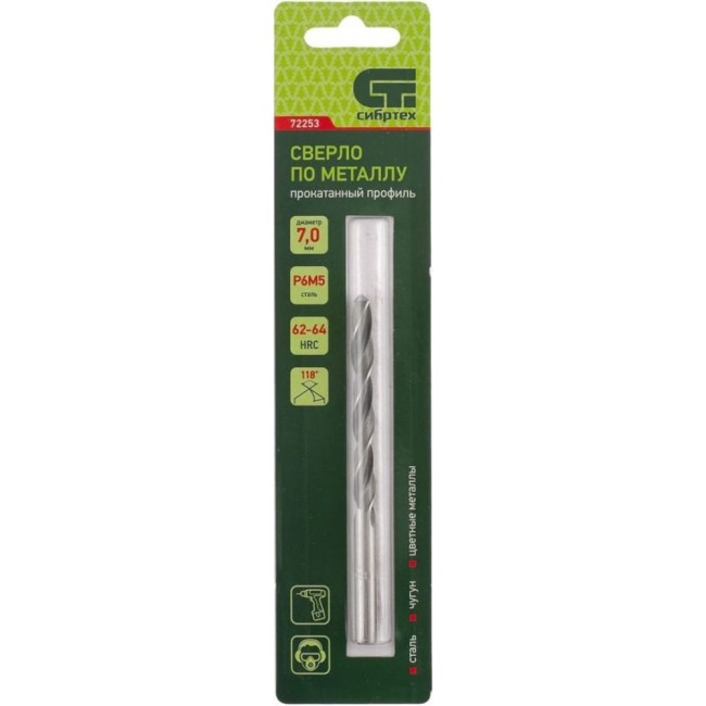Сверло по металлу СИБРТЕХ 72253