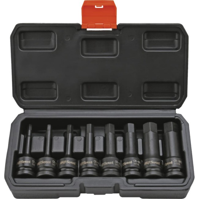 Набор ударных головок AV Steel HEX AV-724408