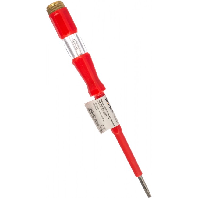 Контактный тестер напряжения STEKKER 100-500V, 12 200 мм, красный 32861