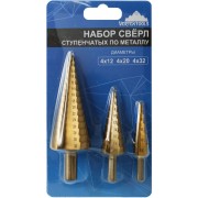 Набор ступенчатых сверл vertextools 4-12-4-20-4-32 Набор ступенчатых сверл vertextools 4-12-4-20-4-32