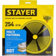 Диск пильный по алюминию STAYER Multi Material 3685-254-32-80 Диск пильный по алюминию STAYER Multi Material 3685-254-32-80