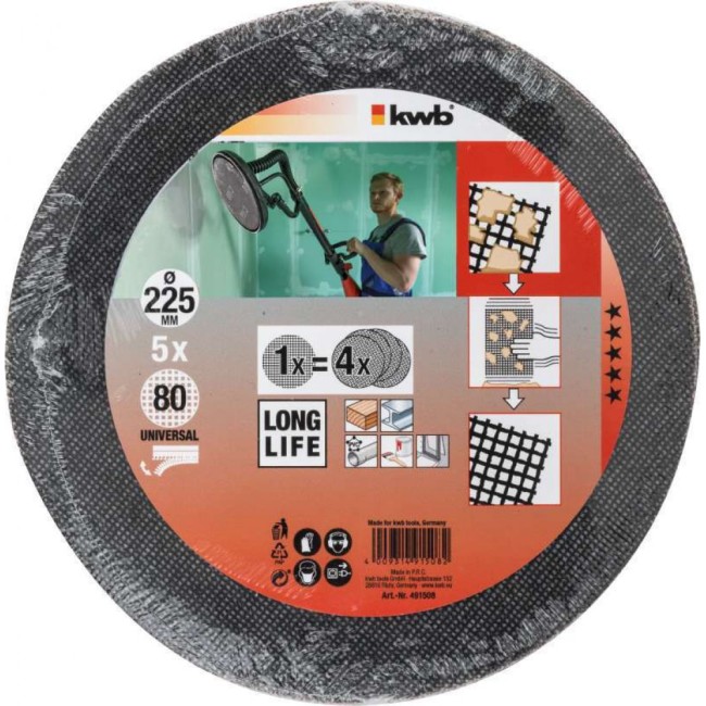 Шлифовальные решетки для машин с эксцентрическим шлифовальным кругом KWB 491508 Шлифовальные решетки для машин с эксцентрическим шлифовальным кругом KWB 491508