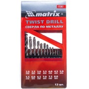 Набор сверл по металлу MATRIX 72387 Набор сверл по металлу MATRIX 72387