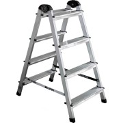 Алюминиевая четырехступенчатая двухсторонняя стремянка Perilla 111404 Алюминиевая четырехступенчатая двухсторонняя стремянка Perilla 111404