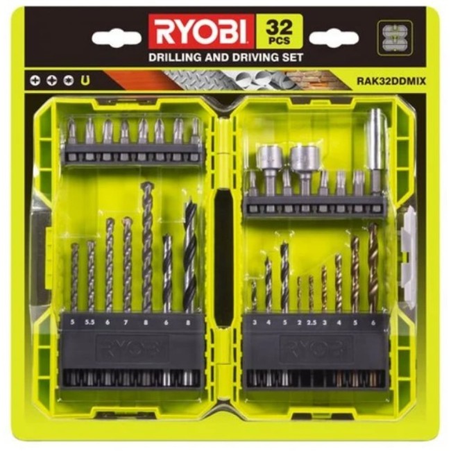Набор бит и сверл Ryobi RAK32DDMIX 5132004425 Набор бит и сверл Ryobi RAK32DDMIX 5132004425