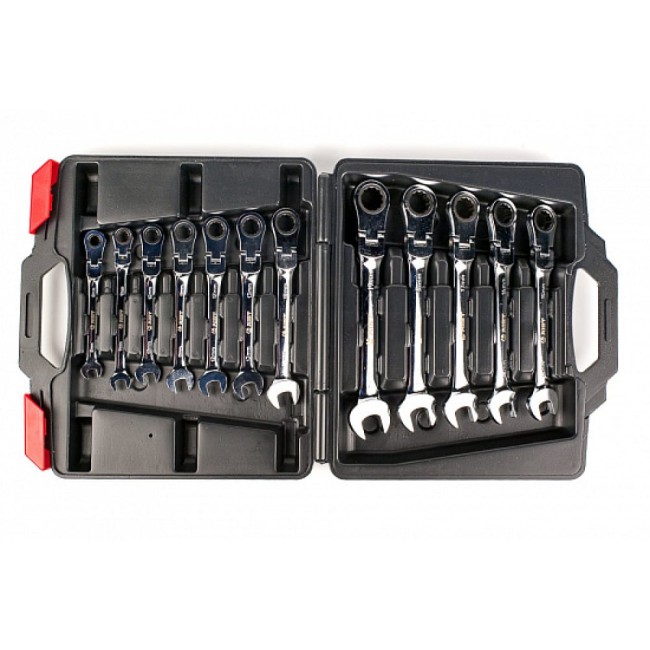 Набор шарнирных комбинированных трещоточных ключей AIST 0012512BK 00-00013508 Набор шарнирных комбинированных трещоточных ключей AIST 0012512BK 00-00013508