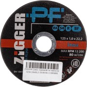 Диск отрезной по металлу ZIGGER 125х1х22.2 мм 11593284 Диск отрезной по металлу ZIGGER 125х1х22.2 мм 11593284