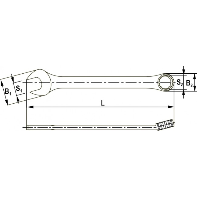 Комбинированный дюймовый гаечный ключ THORVIK CWI0012 52901