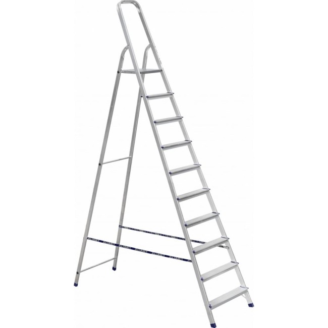 Алюминиевая десятиступенчатая стремянка Алюмет Ам710АК