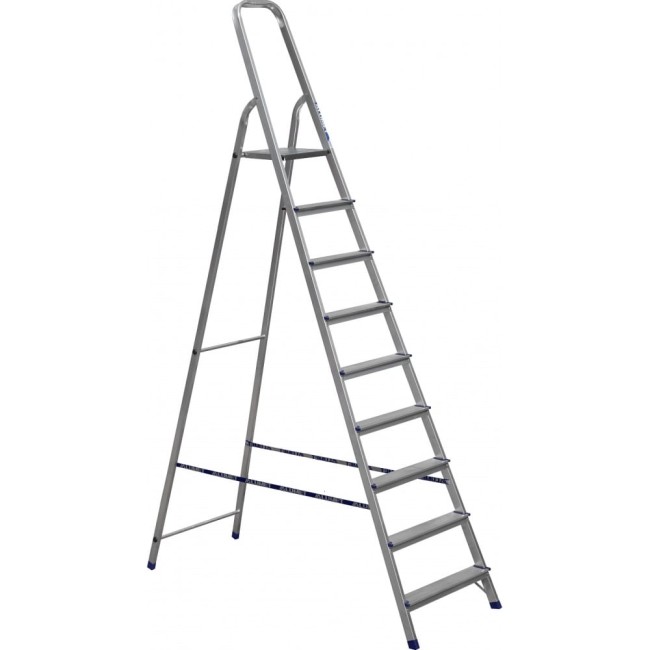 Алюминиевая девятиступенчатая стремянка Алюмет Ам709АК