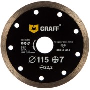 Сплошной алмазный диск по керамической плитке GRAFF GDD 16 115.7 Сплошной алмазный диск по керамической плитке GRAFF GDD 16 115.7