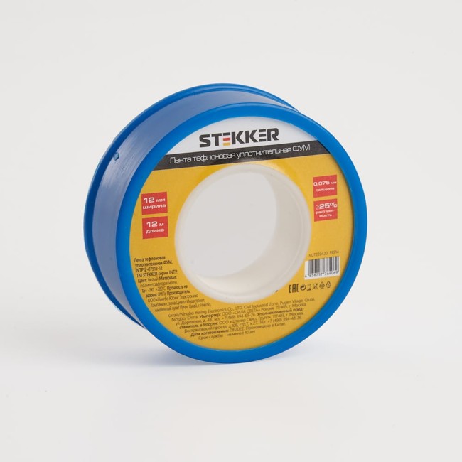 Уплотнительная тефлоновая лента STEKKER INTP12-07512-12 39914