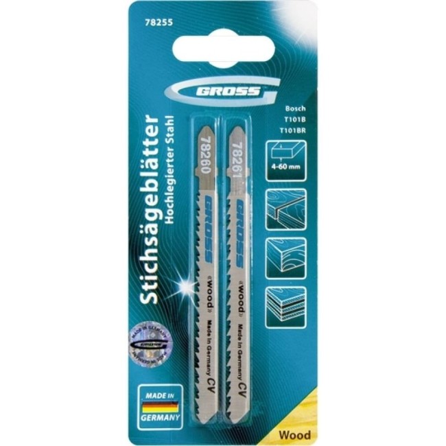 Набор полотен для электролобзика по дереву GROSS 78255