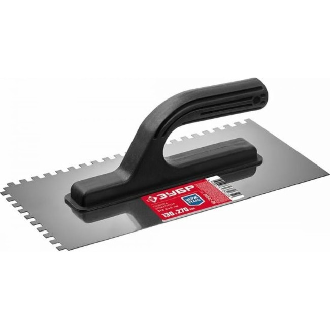 Зубчатая нержавеющая штукатурная гладилка ЗУБР Мастер 08042-06