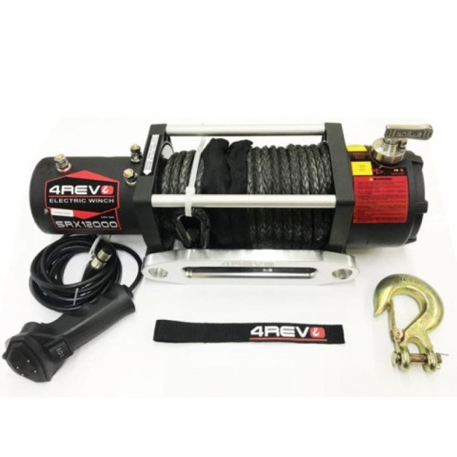 Автомобильная лебедка 4REVO SRX 12000 lbs 12В, синтетический трос 4R-W123B-12