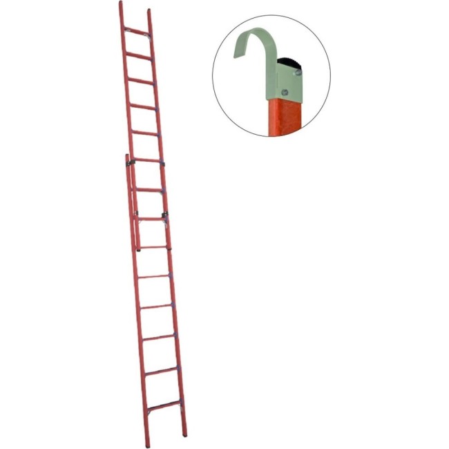 Стеклопластиковая приставная диэлектрическая раздвижная лестница Антиток ЛСПРД-5.0 Е К 471575