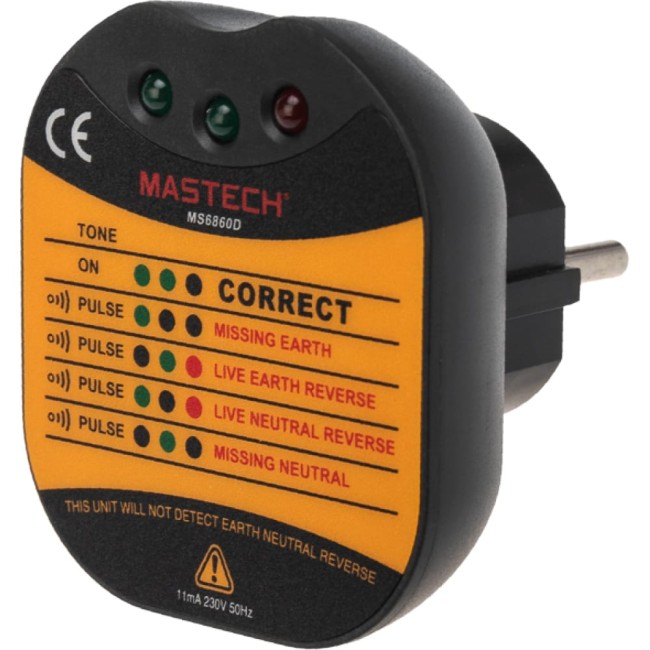 Тестер электросети для евро-розеток Mastech MS6860D 58485