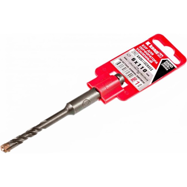 Бур sds-plus по бетону КВАДРА CROSS Hard KH06110CROSS