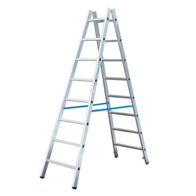 Двусторонняя с перекладинами лестница Krause 2х10 124937