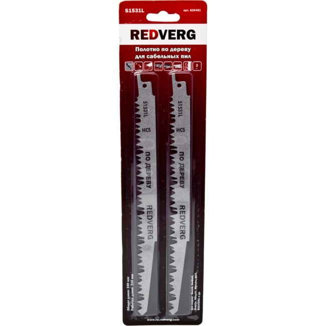 Пильное полотно для сабельной пилы по дереву REDVERG S1531L 820451 6623574
