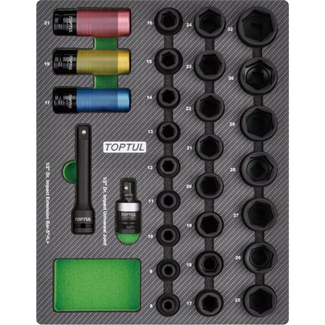 Ударных набор головок TOPTUL GEB2902