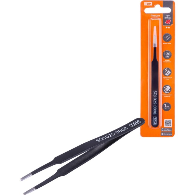 Прямой пинцет TDM Рубин SQ1025-0808